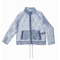 Ladies fashion lace zipper coat