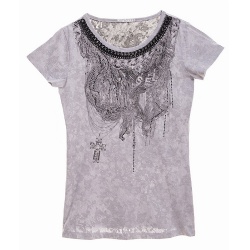 ladies all over printing chain T-shirt