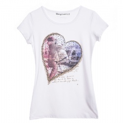 ladies printing slim T-shirt