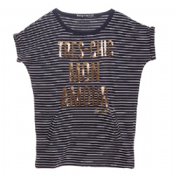 ladies sequins yarn dyed T-shirt