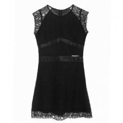ladies lace PU band dress